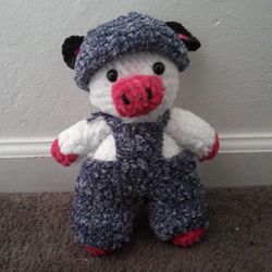 Crochet Cow In Overalls