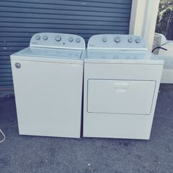 like new matching Whirlpool washer dryer set huge no agitator tub pull down drawer for the