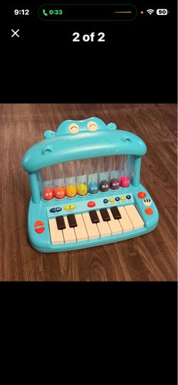 Kids hippo pop piano with sounds battery operated
