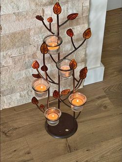 Metal Tree Tealight Candle Holder Stand