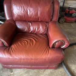 Leather chair, red