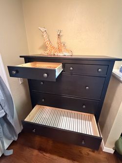 IKEA Hemnes 6 Drawer Black brown Dresser