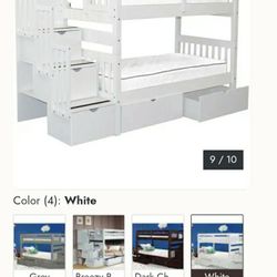 Acme Furniture, White Bunk Bed. 
