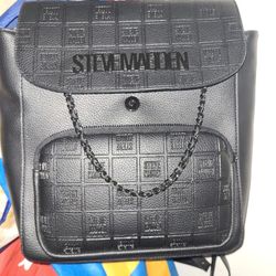 Steve Madden Black Jewel Strap Backpack 