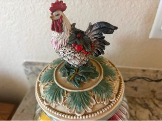 “Rooster” Glass Cannister Jar Storage Decor
