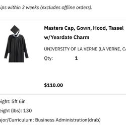 University Of La Verne MBA gown Graduation 