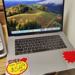 MacBook Pro 15" 2018 Intel Core i7-8th Gen ,16gb Ram,256gb SSD,Radeon Pro 4gb Graphics macOS Sonoma Charger. 
