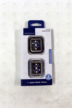 Insignia - Bumper Cases for Apple Watch 45mm (2-Pack) - Black/Clear