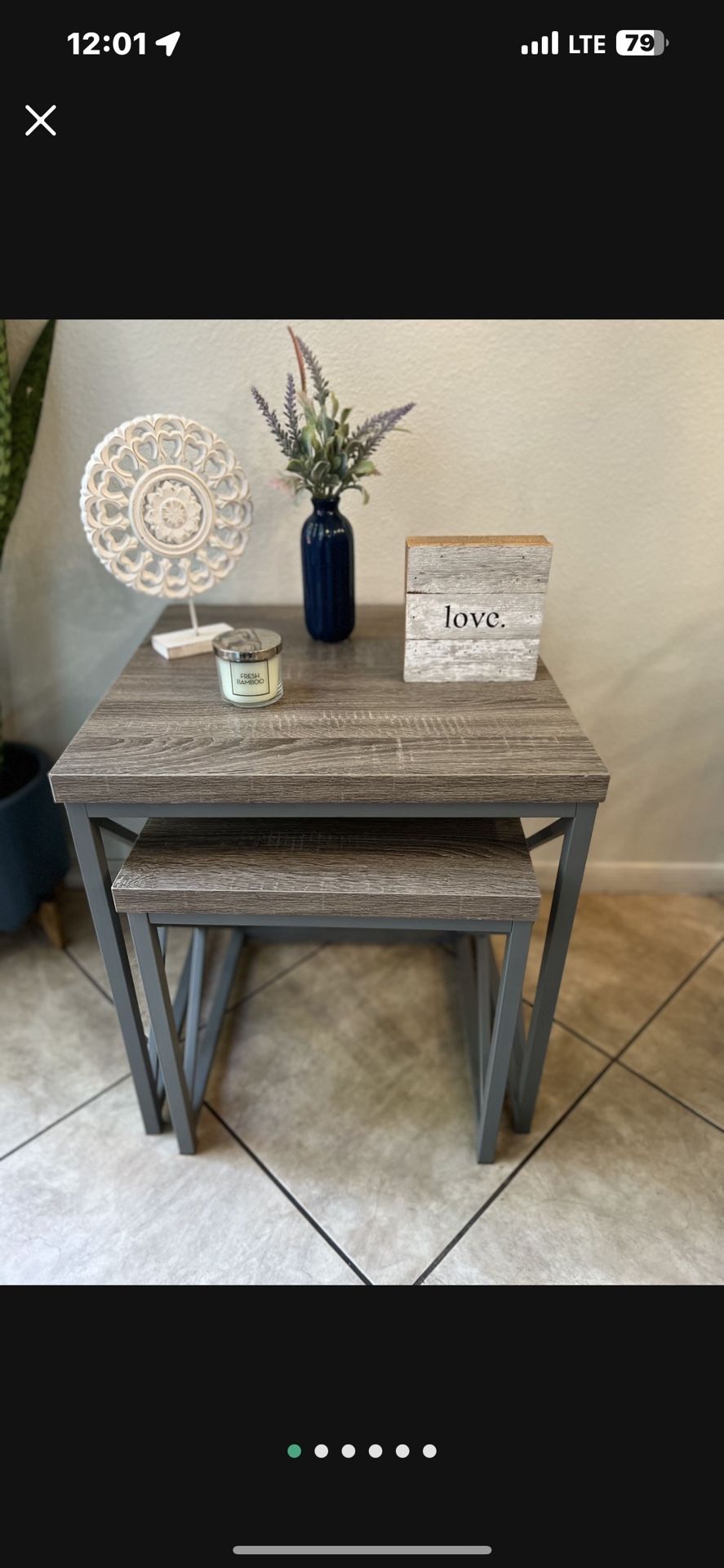 Nesting end table/nightstand set