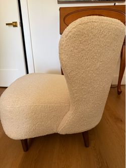 White Bouclé Accent Side Chair