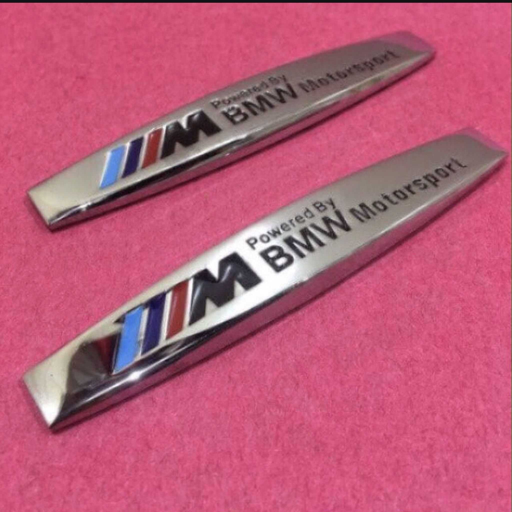 Two Metal BMW Motorsports Emblem M5 M4 M3