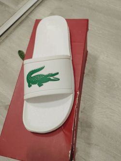 Lacoste White Slide Sandals