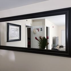 For Sale: Large Solid Wood Statement Mirror