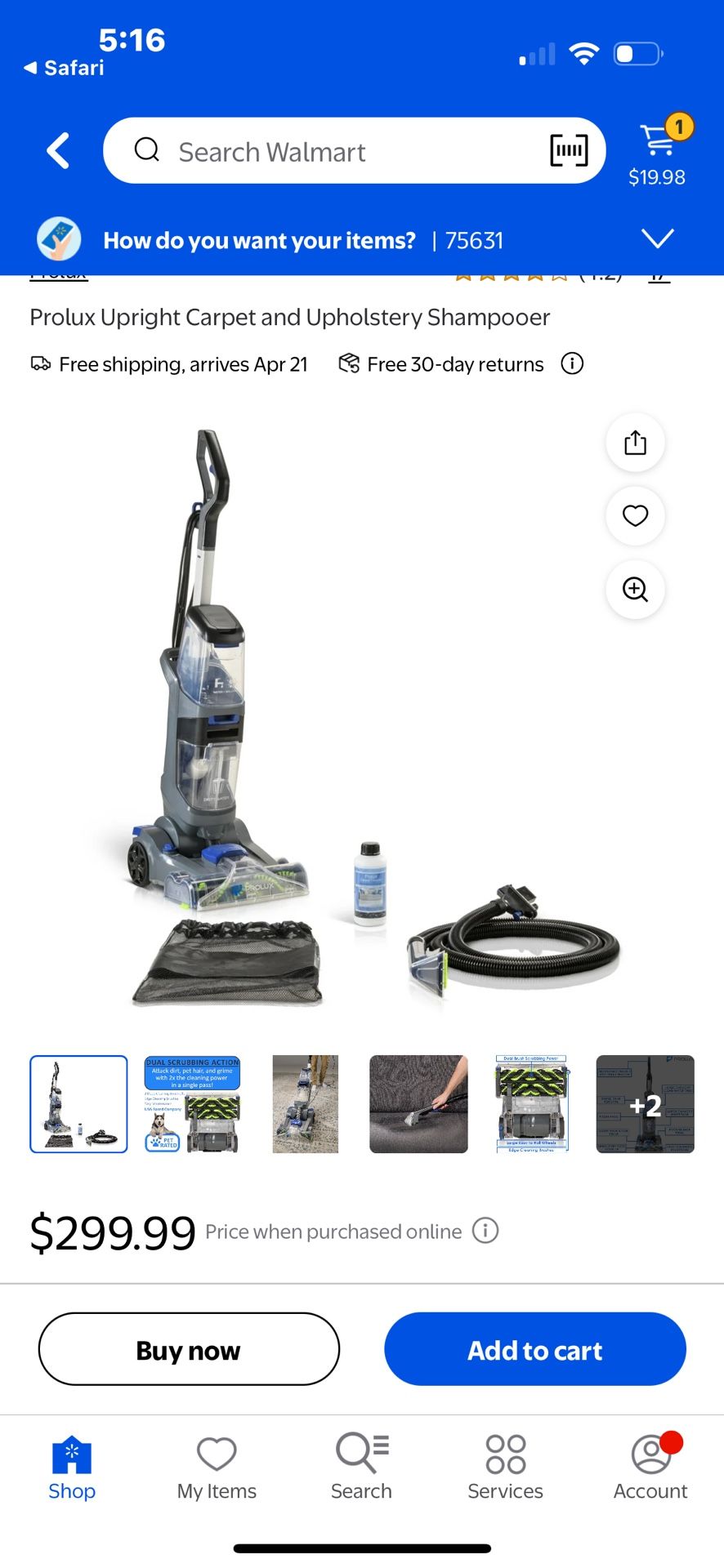 Prolux upright carpet shampooer