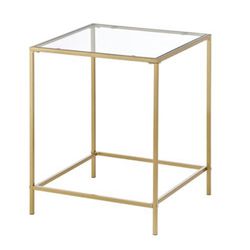 NEW Glass Top Side or End Table Gold
