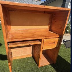Wooden Desk/Shelfs/ Twin Size Wooden Bed Frame Included