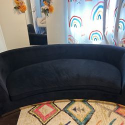 Black velvet curve couch