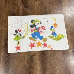 Vintage 1979 Mickey Mouse Minnie Dancing Donald Duck Walt Disney Pilllowcase