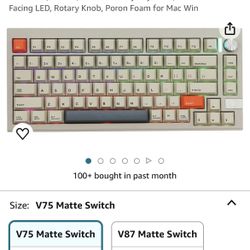 EPOMAKER CIDOO V75 VIA Wireless Aluminum Mechanical Keyboard, 75% Gasket Gaming Keyboard, Bluetooth/2.4Ghz/USB-C Creamy Keyboard, with South-Facing LE