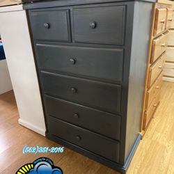 Grey Duplex Six Drawer Chest Dresser 