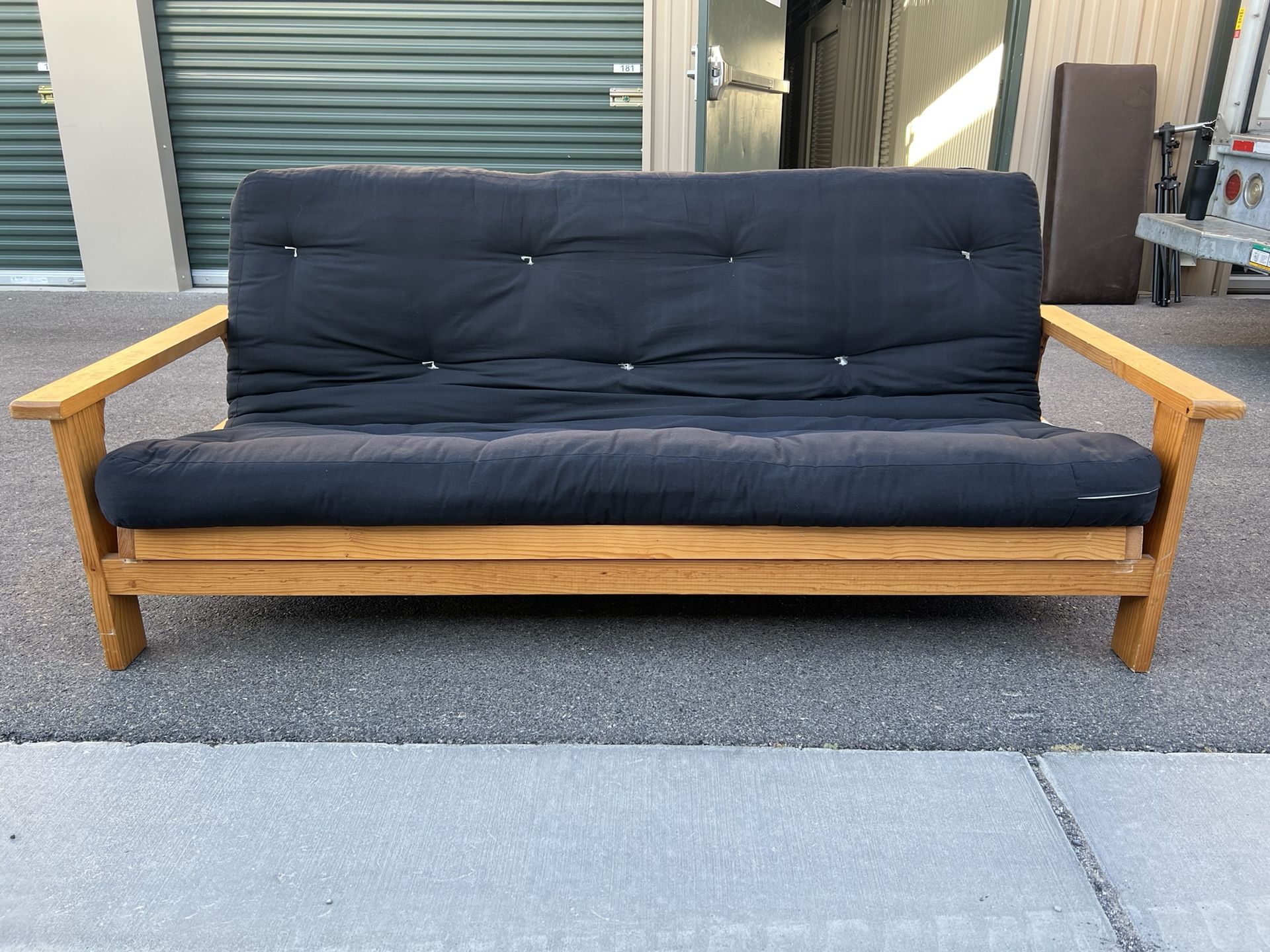 Wood frame futon
