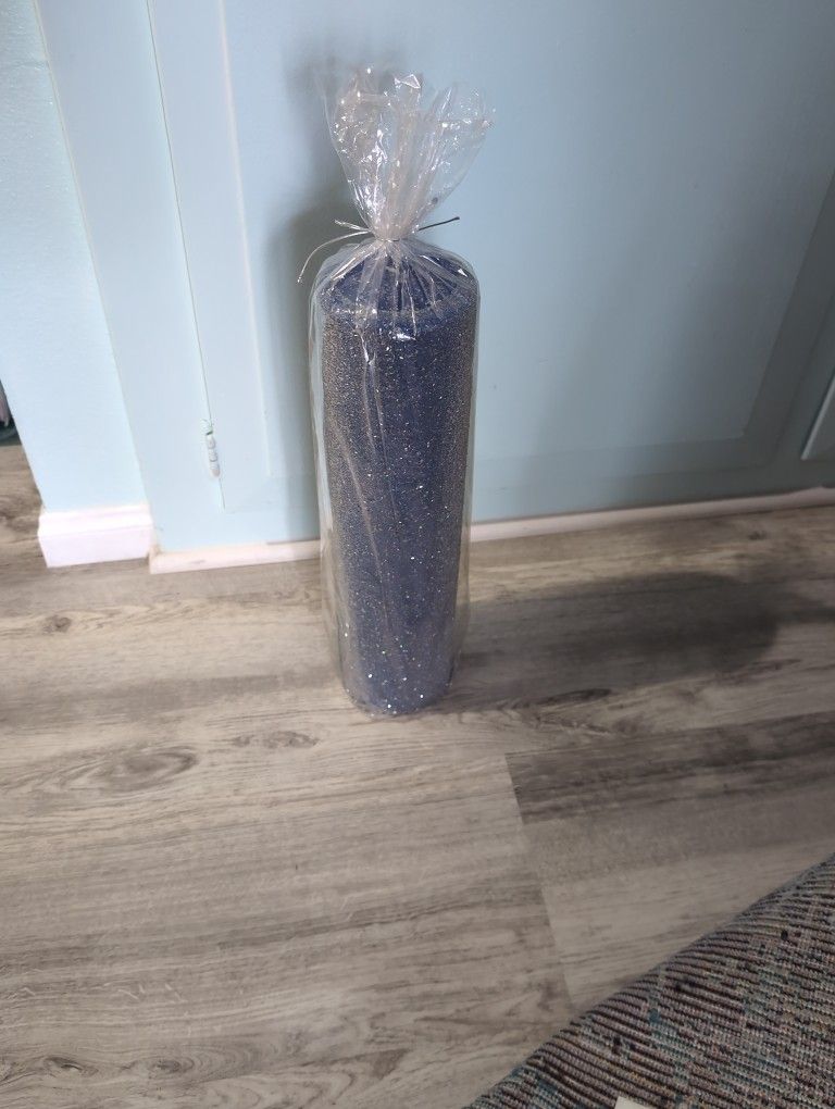 Large Glitter Pillar Candle 