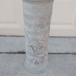 Vintage Embossed Umbrella Stand Or Cane Holder-Pub 