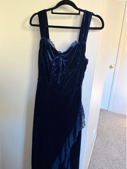 Blue velvet dress