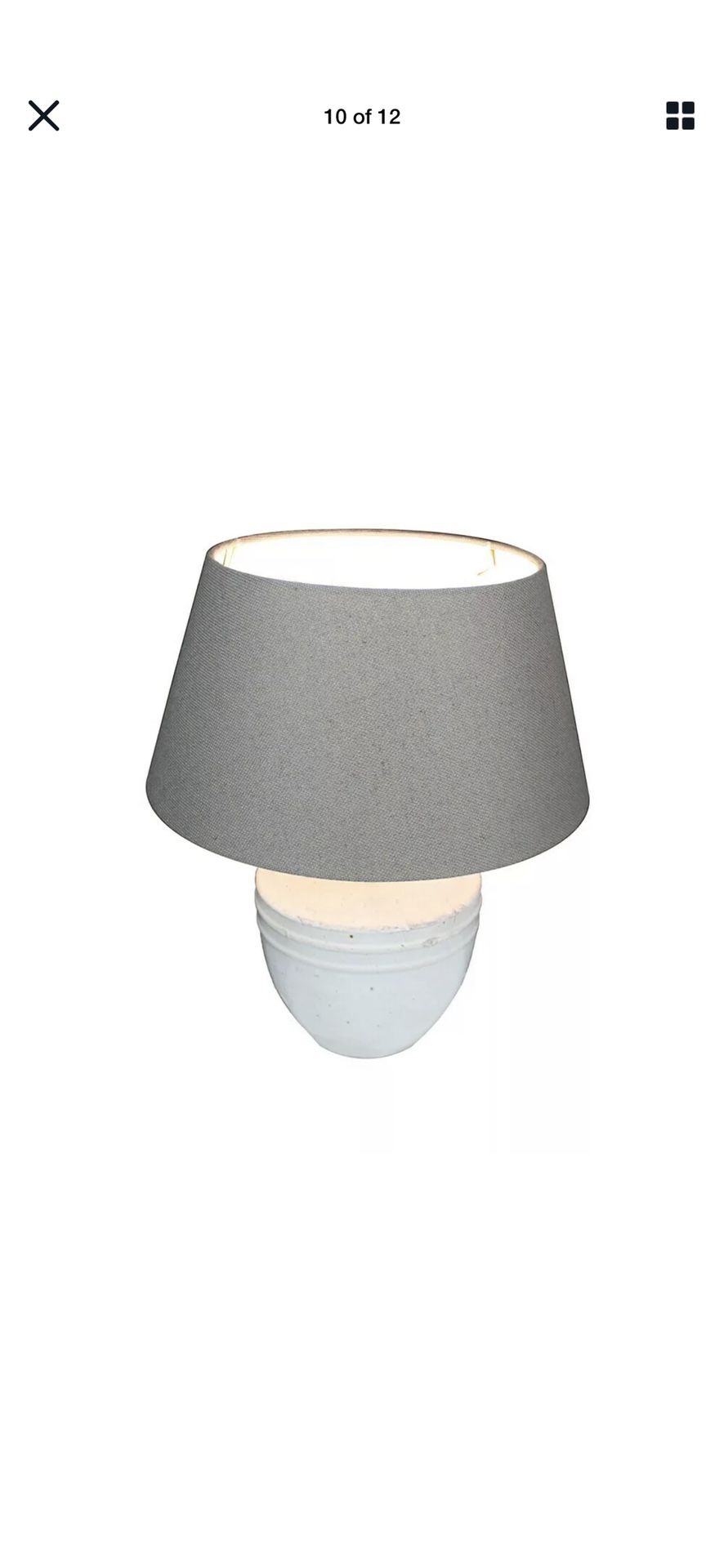 White Gray Table Lamp Industrial Concrete light and living new in box