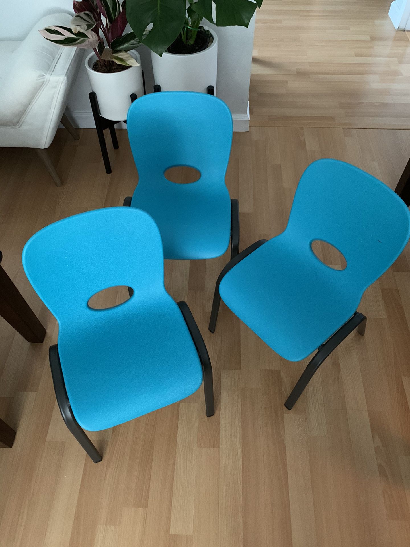 Kid chairs sturdy plastic and stackable
