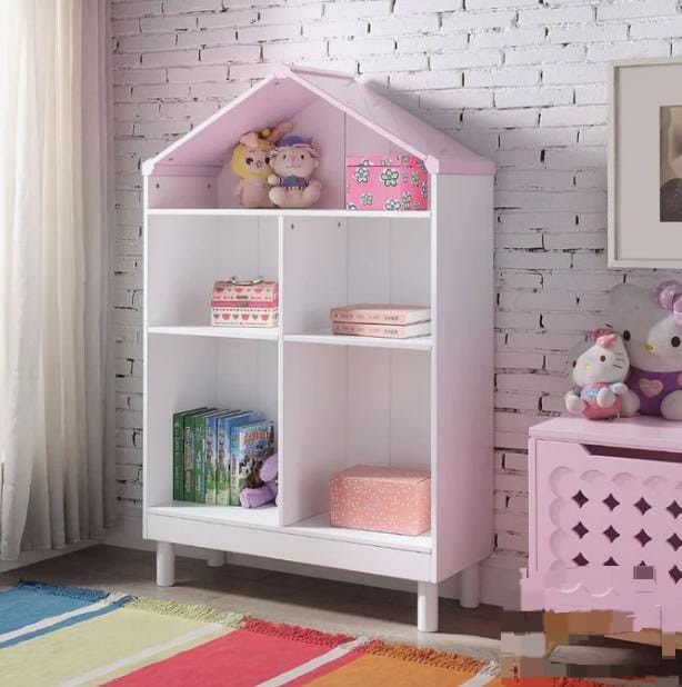 Home Garden Doll White & Pink Cottage Bookshelf