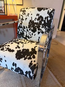 FAUX COW PRINT ACCENT CHAIR