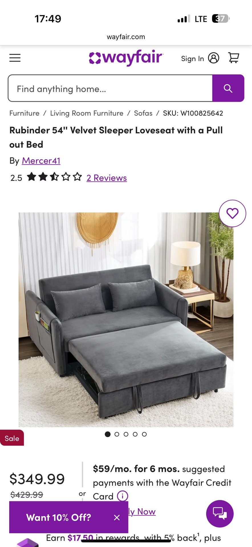 Gently used Pull out couch