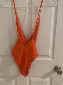 Orange One Piece Bathing Suit 