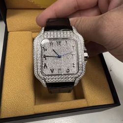 Moissanite Watch (Leather Band)