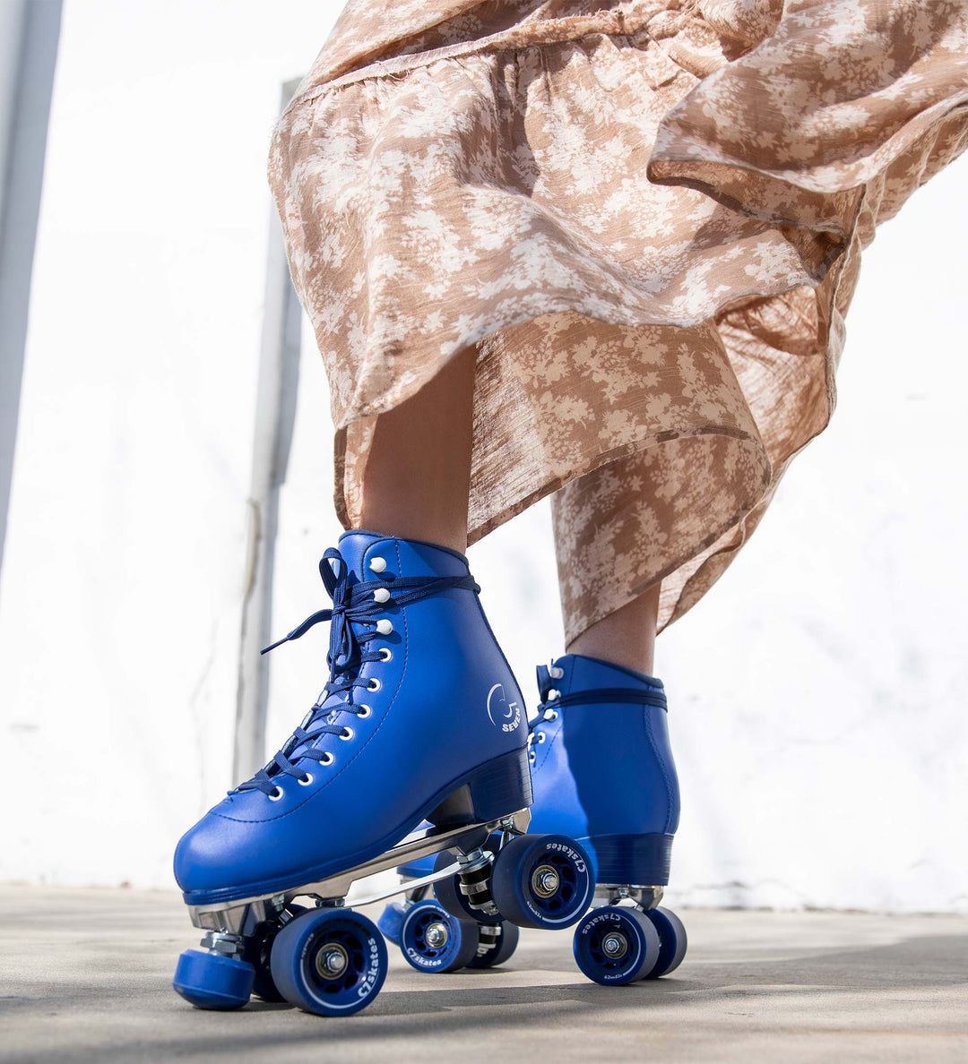 C7 quad roller skates women's 9 vegan leather nwob blue c seven midsummers eve