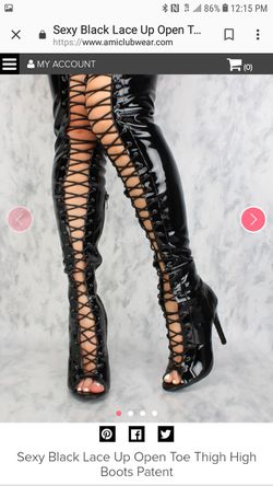 Lace thigh boots