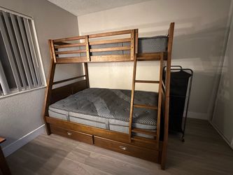 Twin over Full Bunk Bed with Storage Drawers