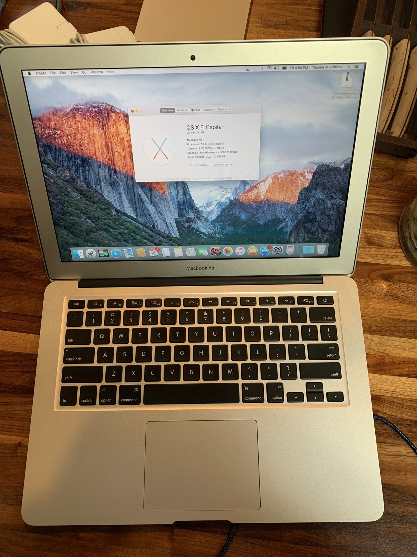 Apple MacBook Air Laptop 13" i7 1.7 GHz - 3.3GHz 8GB RAM 256GB SSD a1466 mid 2013