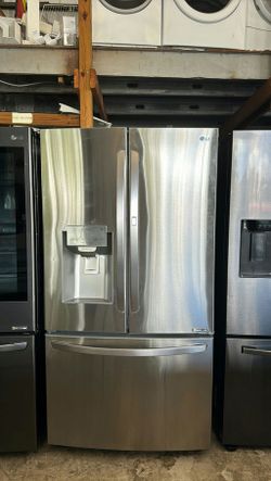 LG 3-Door Refrigerator (French Door Fridge) Stainless Steel - Water Dispenser LED Lighting
