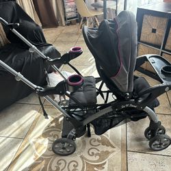 Toddler And Baby Double Stroller 