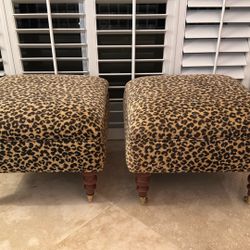 Vintage Roche Bobois Leopard Ottoman Set
