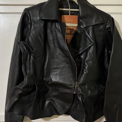 Leather Cult Black Woman’s Size Larger Leather Jacket