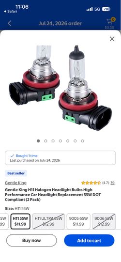 Gentile King H11 Halogen lights bulbs