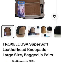 TROXELL USA SuperSoft Leatherhead Kneepads - Large Size, Bagged in Pairs