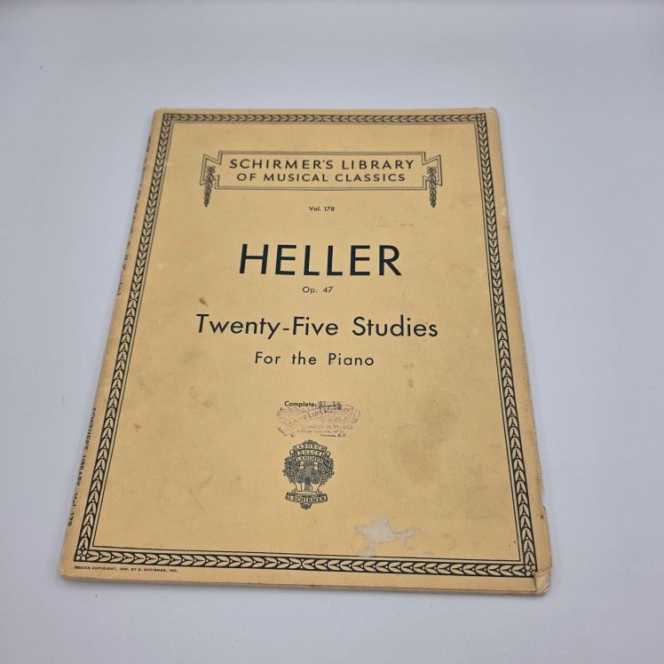 Heller Vol. 178 Op. 47 Twenty-Five Studies for the Piano Sheet Music Booklet