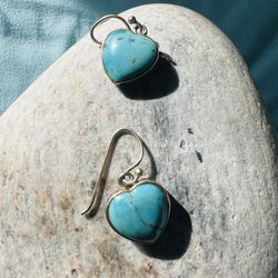 Turquoise heart shaped earrings