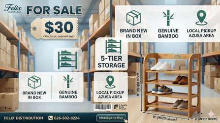 5-Tier Bamboo Shoe Rack – Leo Iris E-Shaped Organizer