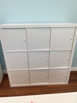 IKEA KALLAX UNIT WITH 9 DOOR INSERTS