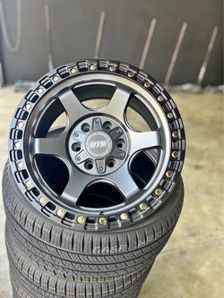 Drop Star Trail Series Anthracite W/Black Ring Wheels 265/70R17 RT Tires Package Deal 6x135 6x5.5
